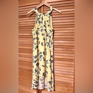 BCBGMaxAzria Yellow and Black Floral High-Low Dress
